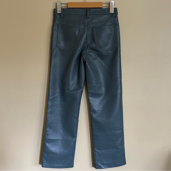 Wilfred| Aritzia|‘Melina’ Slate Blue-Grey Faux Leather Pants Sz 00 - Picture 4 of 4
